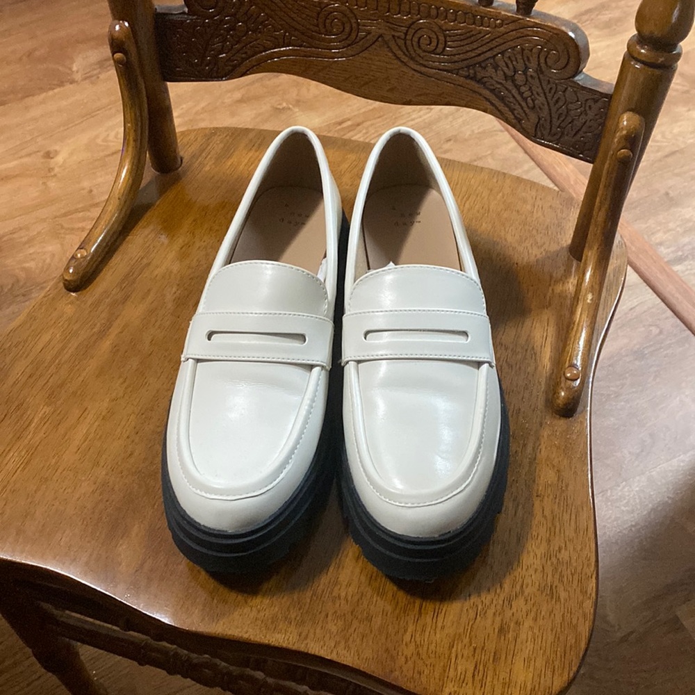 a new day White Platform Chunky Loafers Size 11